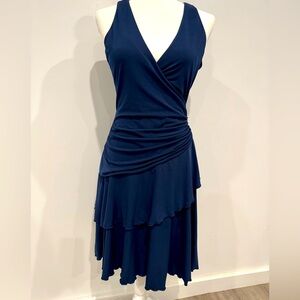 Elegant Navy Blue Sleeveless Dress